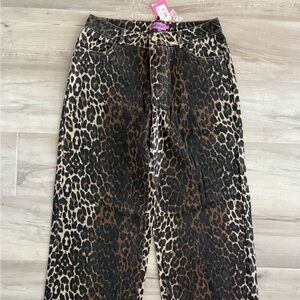 Edikted Animal Print Wide Leg Pants